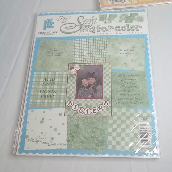 PROVO CRAFT SOFT WATERCOLOR SCRAPBOOK BACKGROUND PAPER 4 PACK BUNDLE - Picture 4 of 6